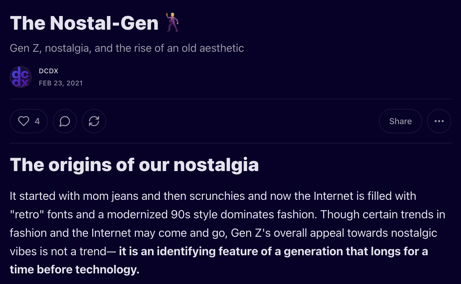 Gen Z and Nostalgia article